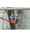 Alphabey's Resin Stone & Gemstone Beads Silver Plated Earrings For Women